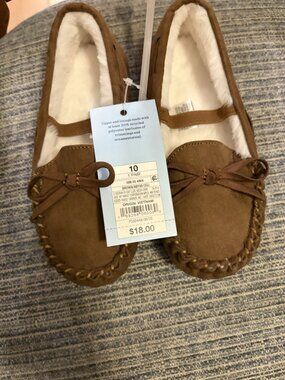 NWT Moccasins Brown Kids Toddler size 10 by Cat & Jack